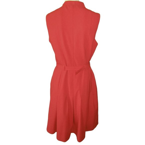 Calvin Klein Red Belted Sleeveless Dress - Picture 2 of 2